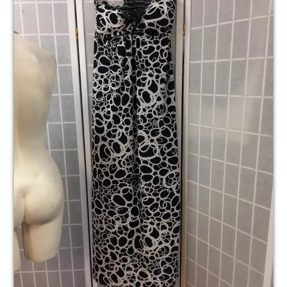 Just Love,dress,maxi,black/white,decorated,SizeM.: - Picture 4 of 11